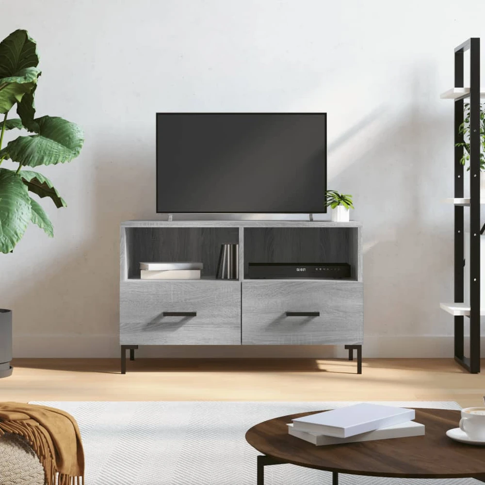 TV staliukas Televizoriaus spintelė, pilka ąžuolo, 80x36x50cm, mediena