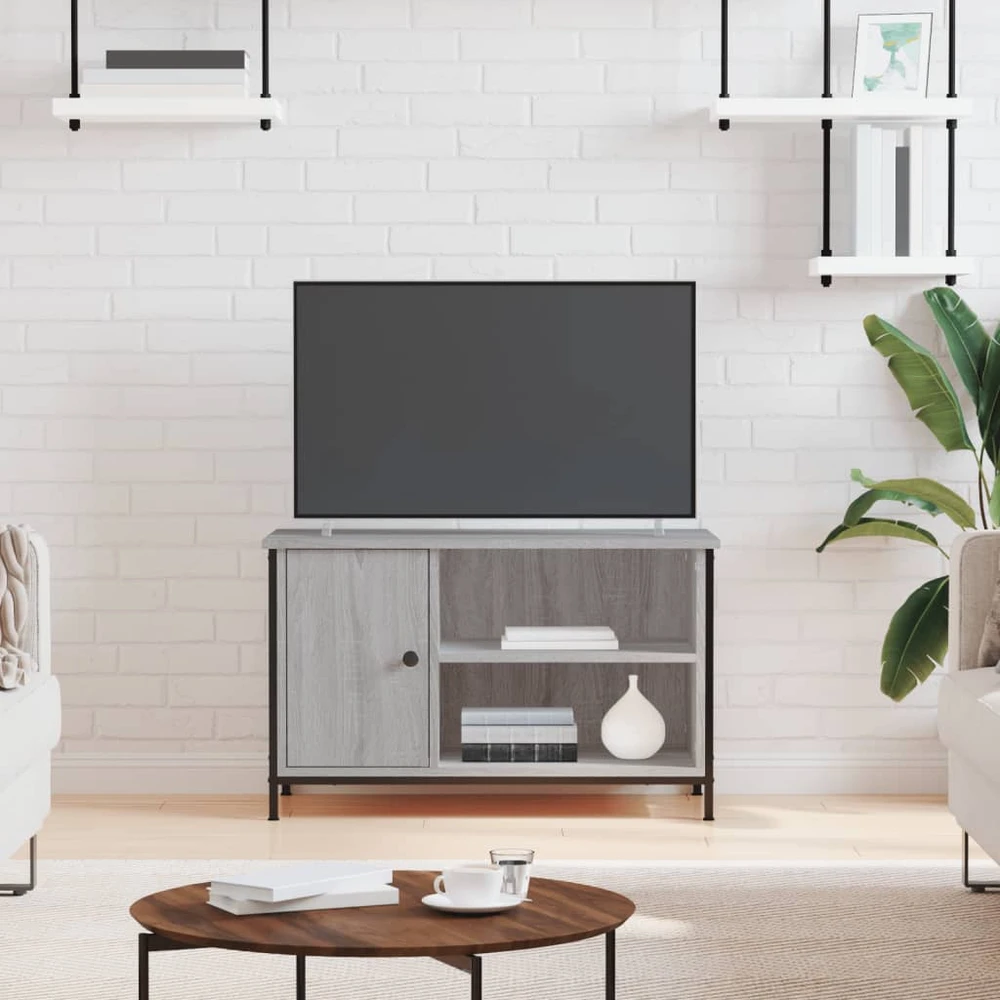 TV staliukas Televizoriaus spintelė, pilka ąžuolo, 80x40x50cm, mediena