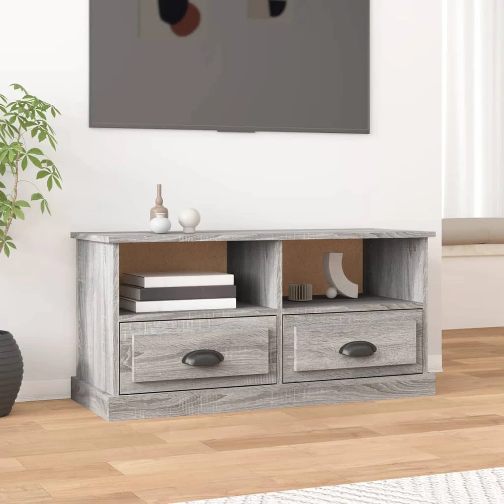 TV staliukas Televizoriaus spintelė, pilka ąžuolo, 93x35,5x45cm, mediena