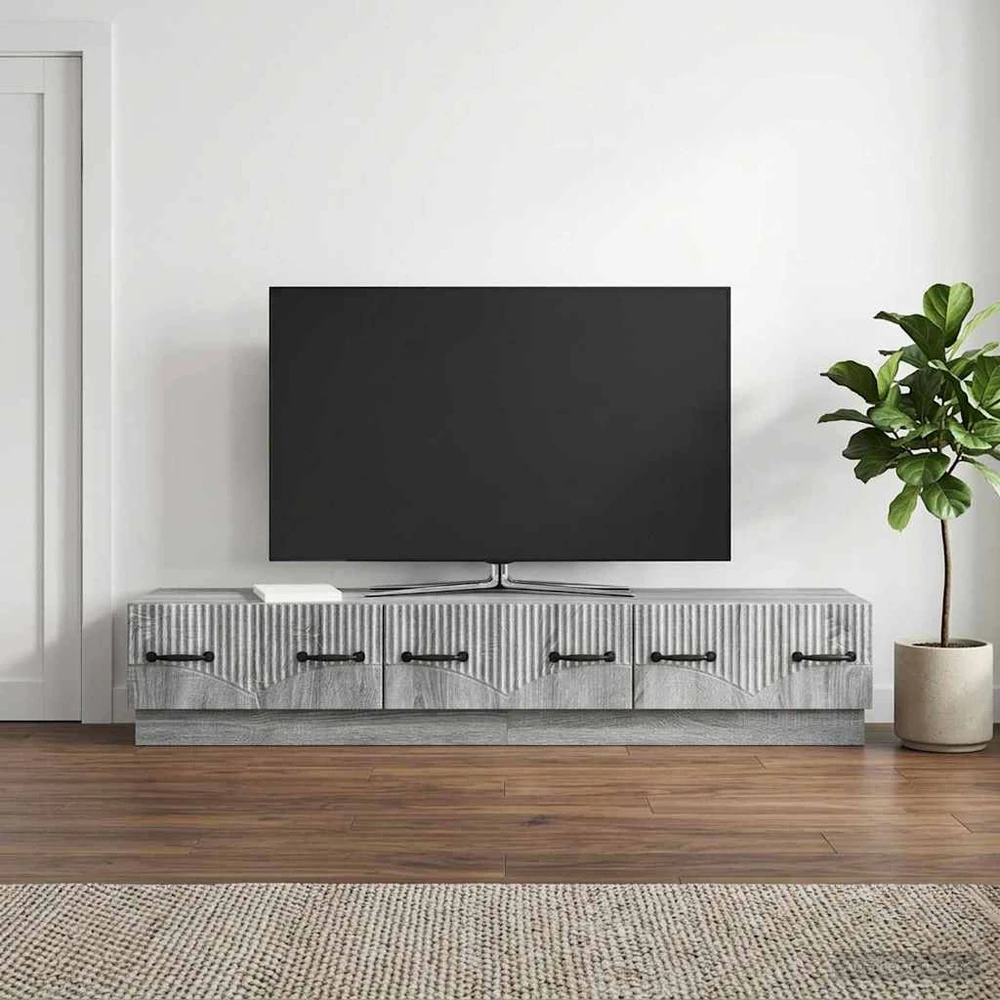 TV staliukas Televizoriaus spintelė Pilka sonoma ąžuolo 147 x 34,5 x 27 cm