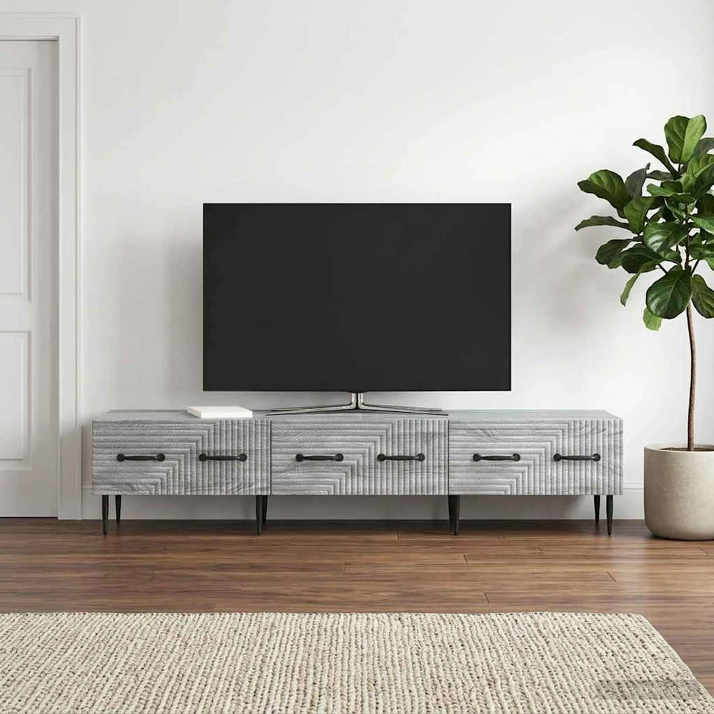 TV staliukas Televizoriaus spintelė Pilka sonoma ąžuolo 147 x 34,5 x 30 cm