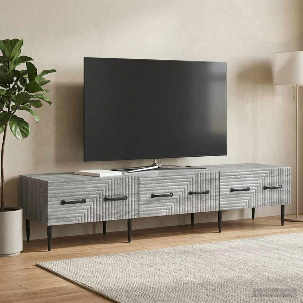TV staliukas Televizoriaus spintelė Pilka sonoma ąžuolo 147 x 34,5 x 30 cm