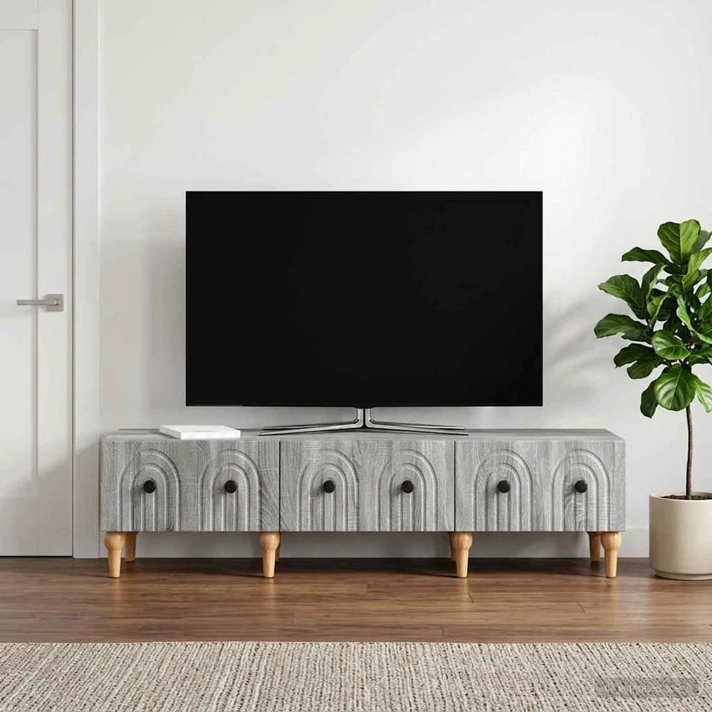 TV staliukas Televizoriaus spintelė Pilka sonoma ąžuolo 147 x 34,5 x 30 cm
