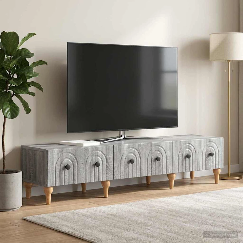 TV staliukas Televizoriaus spintelė Pilka sonoma ąžuolo 147 x 34,5 x 30 cm