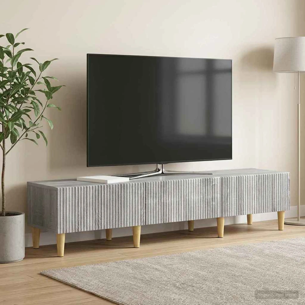 TV staliukas Televizoriaus spintelė Pilka sonoma ąžuolo 147 x 34,5 x 30 cm