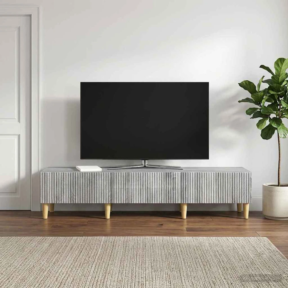 TV staliukas Televizoriaus spintelė Pilka sonoma ąžuolo 147 x 34,5 x 30 cm