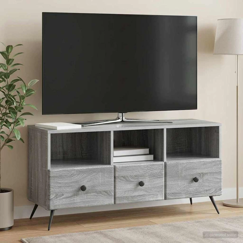 TV staliukas Televizoriaus spintelė Pilka sonoma ąžuolo 102 x 34,5 x 50 cm