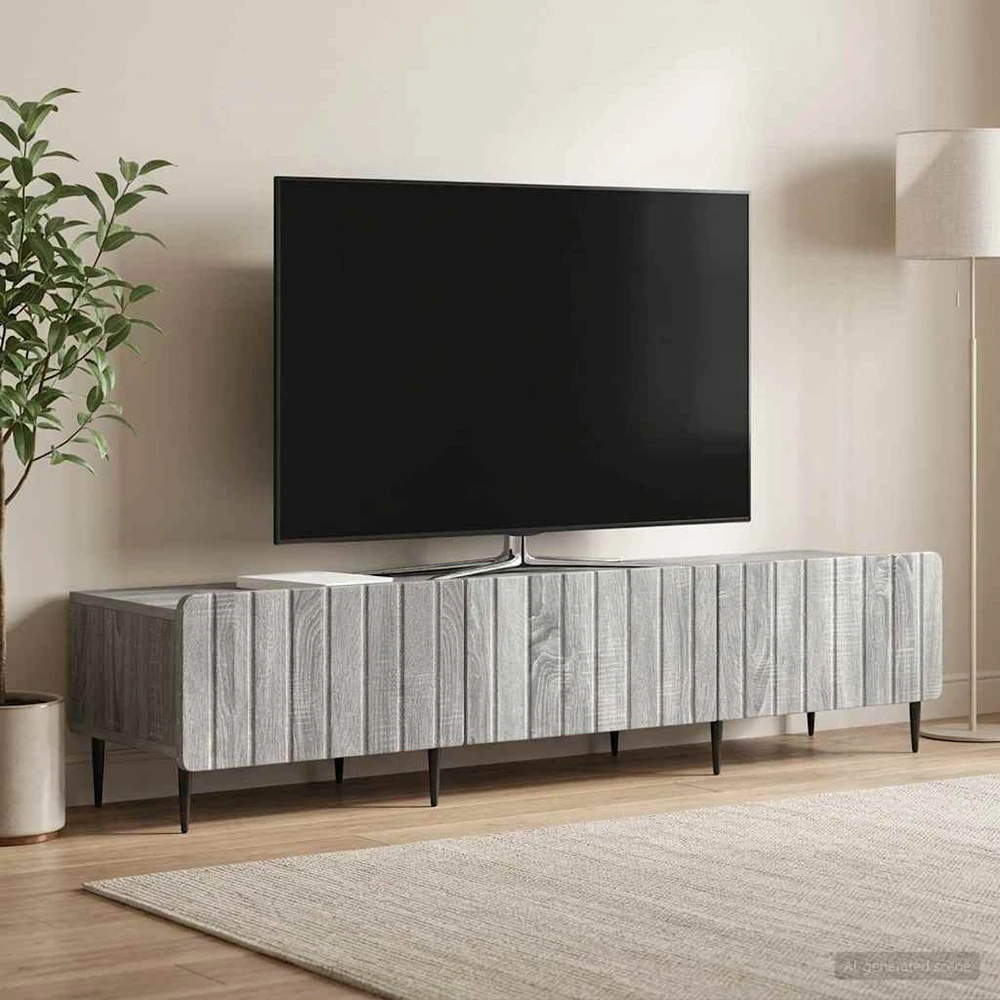 TV staliukas Televizoriaus spintelė Pilka sonoma ąžuolo 147 x 34,5 x 32 cm