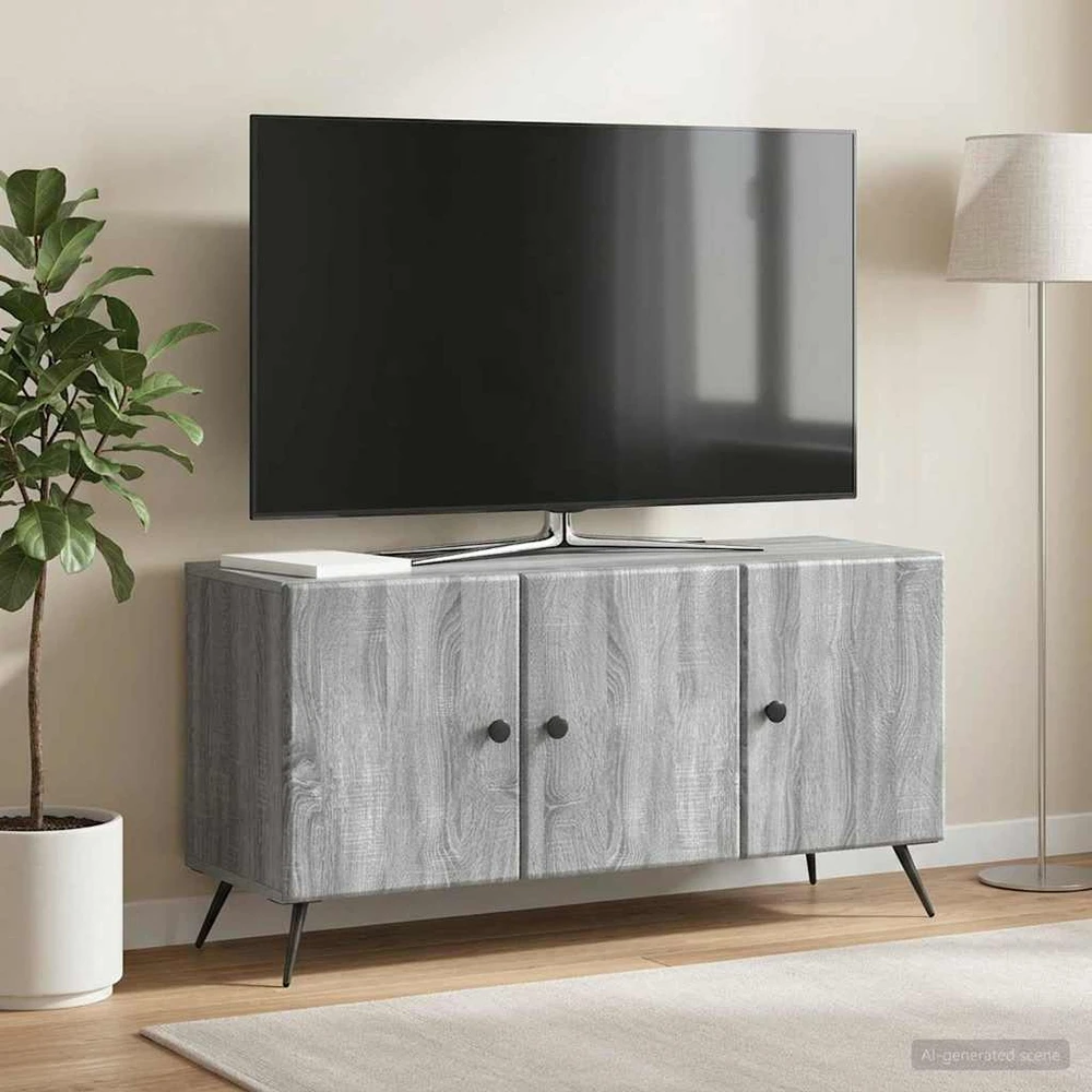 TV staliukas Televizoriaus spintelė Pilka sonoma ąžuolo 99 x 34,5 x 50 cm