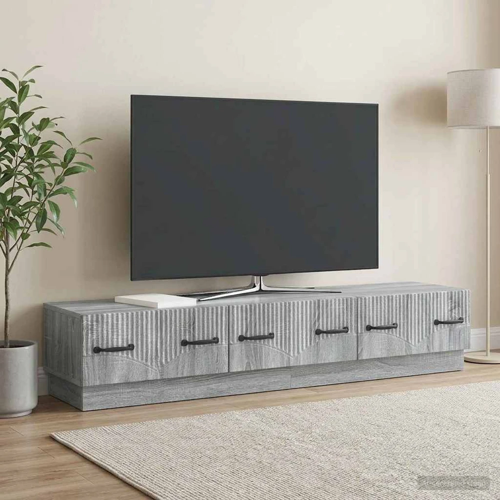 TV staliukas Televizoriaus spintelė Pilka sonoma ąžuolo 147 x 34,5 x 27 cm