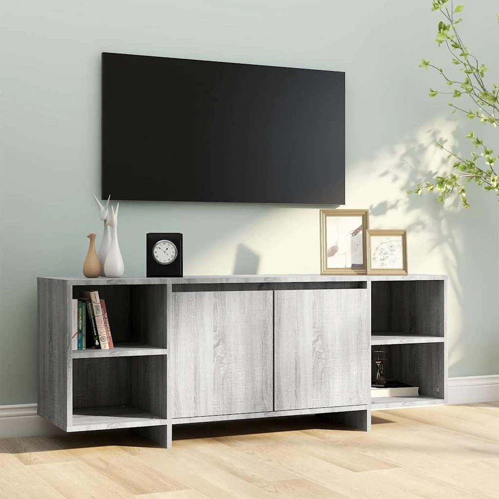 TV staliukas Televizoriaus spintelė, pilkos ąžuolo spalvos, 130x35x50cm, MDP