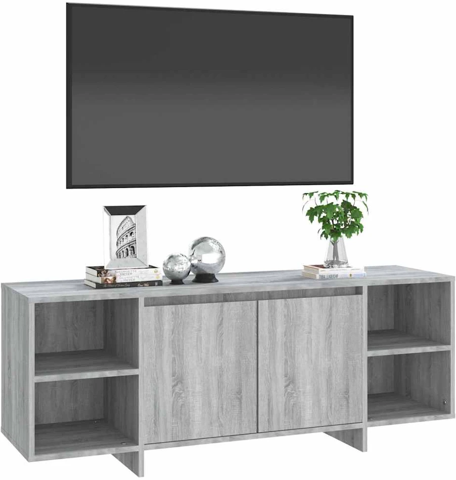 TV staliukas Televizoriaus spintelė, pilkos ąžuolo spalvos, 130x35x50cm, MDP