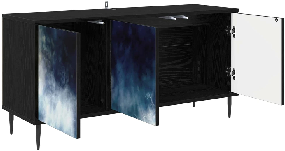 TV staliukas Televizoriaus spintelė RAALTE 102 x 33 x 51 cm Juodojo ąžuolo