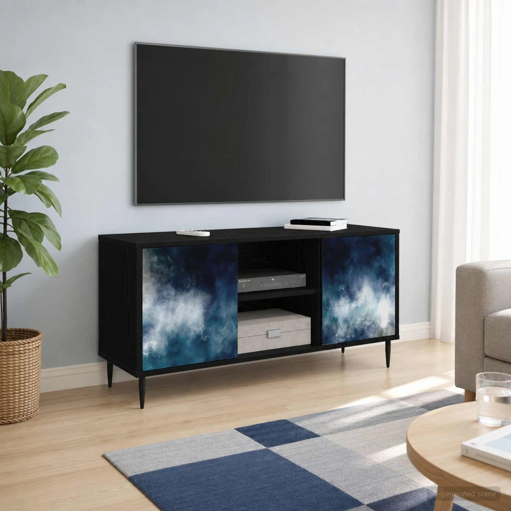 TV staliukas Televizoriaus spintelė RAALTE 102 x 33 x 51 cm Juodojo ąžuolo