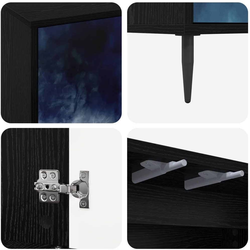 TV staliukas Televizoriaus spintelė RAALTE 102 x 33 x 51 cm Juodojo ąžuolo