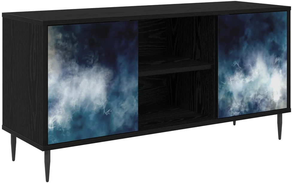 TV staliukas Televizoriaus spintelė RAALTE 102 x 33 x 51 cm Juodojo ąžuolo