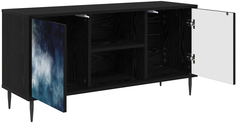TV staliukas Televizoriaus spintelė RAALTE 102 x 33 x 51 cm Juodojo ąžuolo