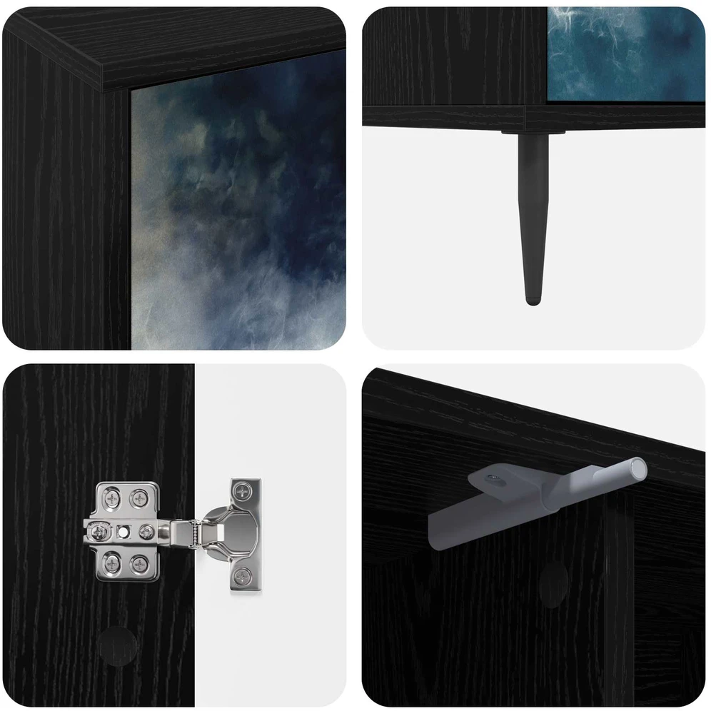 TV staliukas Televizoriaus spintelė RAALTE 102 x 33 x 51 cm Juodojo ąžuolo