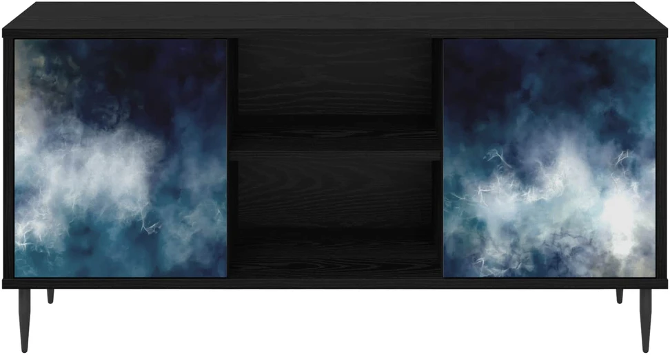 TV staliukas Televizoriaus spintelė RAALTE 102 x 33 x 51 cm Juodojo ąžuolo