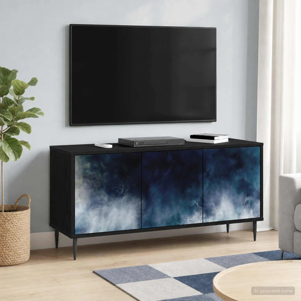 TV staliukas Televizoriaus spintelė RAALTE 102 x 33 x 51 cm Juodojo ąžuolo