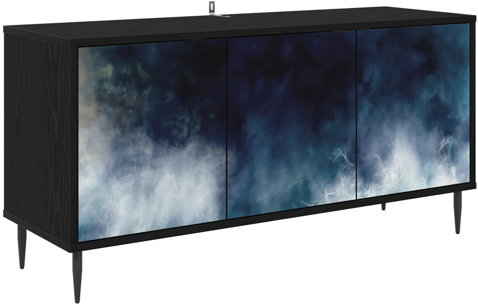 TV staliukas Televizoriaus spintelė RAALTE 102 x 33 x 51 cm Juodojo ąžuolo