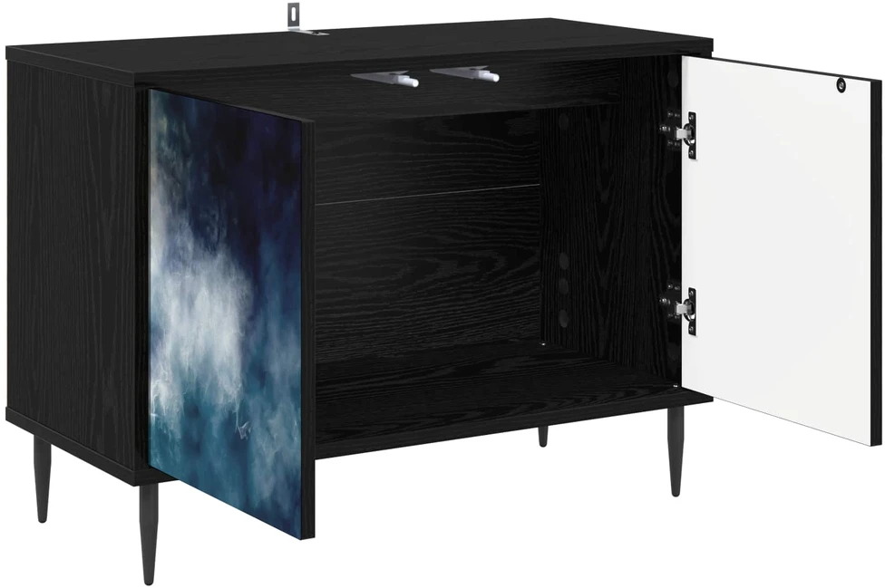 TV staliukas Televizoriaus spintelė RAALTE 69 x 33 x 50,5 cm Juodojo ąžuolo