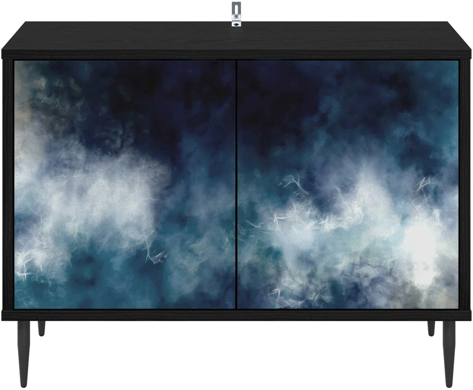 TV staliukas Televizoriaus spintelė RAALTE 69 x 33 x 50,5 cm Juodojo ąžuolo