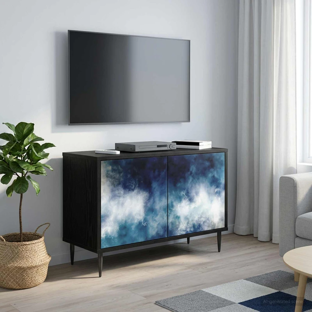 TV staliukas Televizoriaus spintelė RAALTE 69 x 33 x 50,5 cm Juodojo ąžuolo