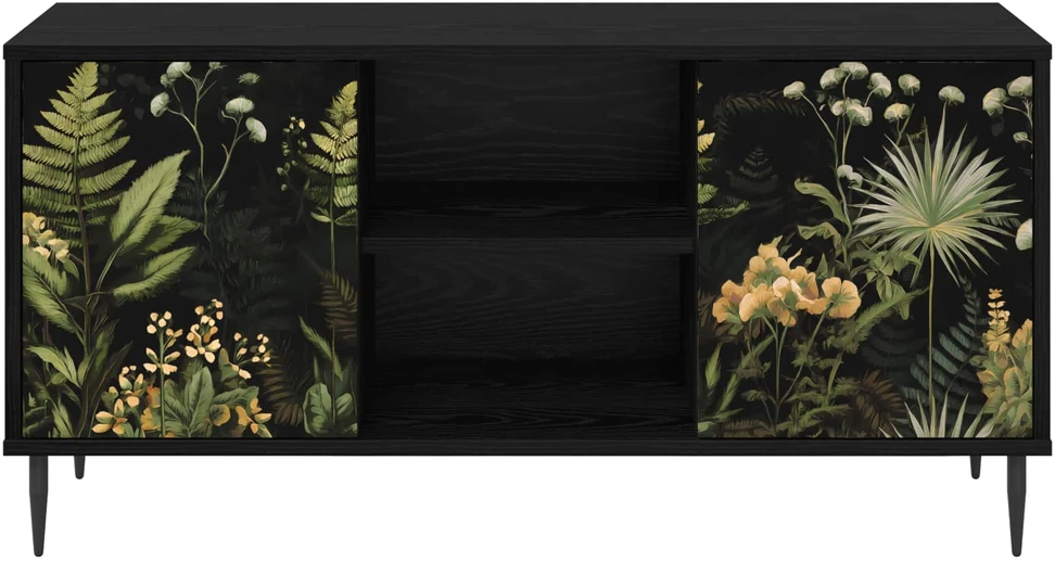 TV staliukas Televizoriaus spintelė RHENEN 102 x 33 x 51 cm Juodojo ąžuolo
