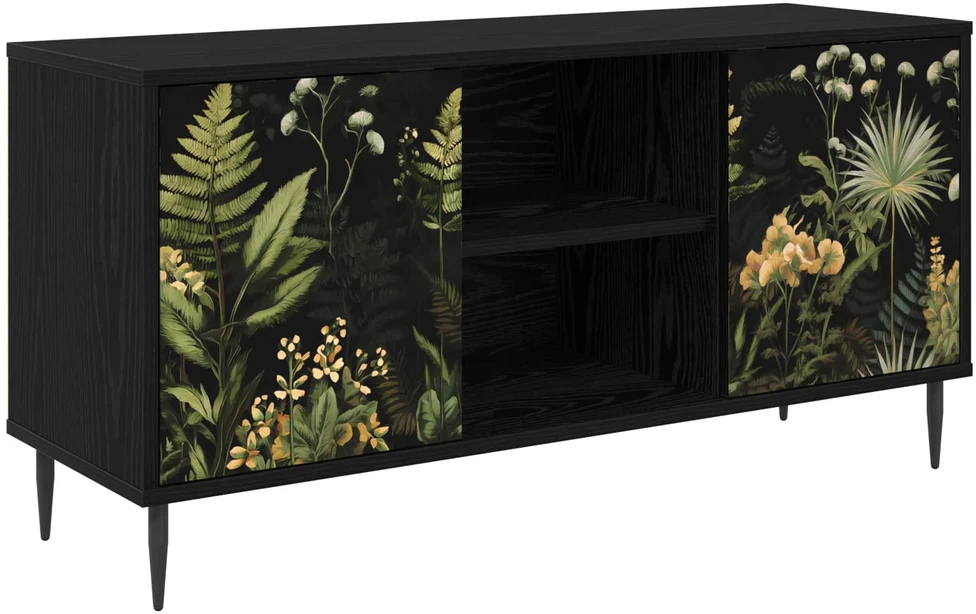 TV staliukas Televizoriaus spintelė RHENEN 102 x 33 x 51 cm Juodojo ąžuolo