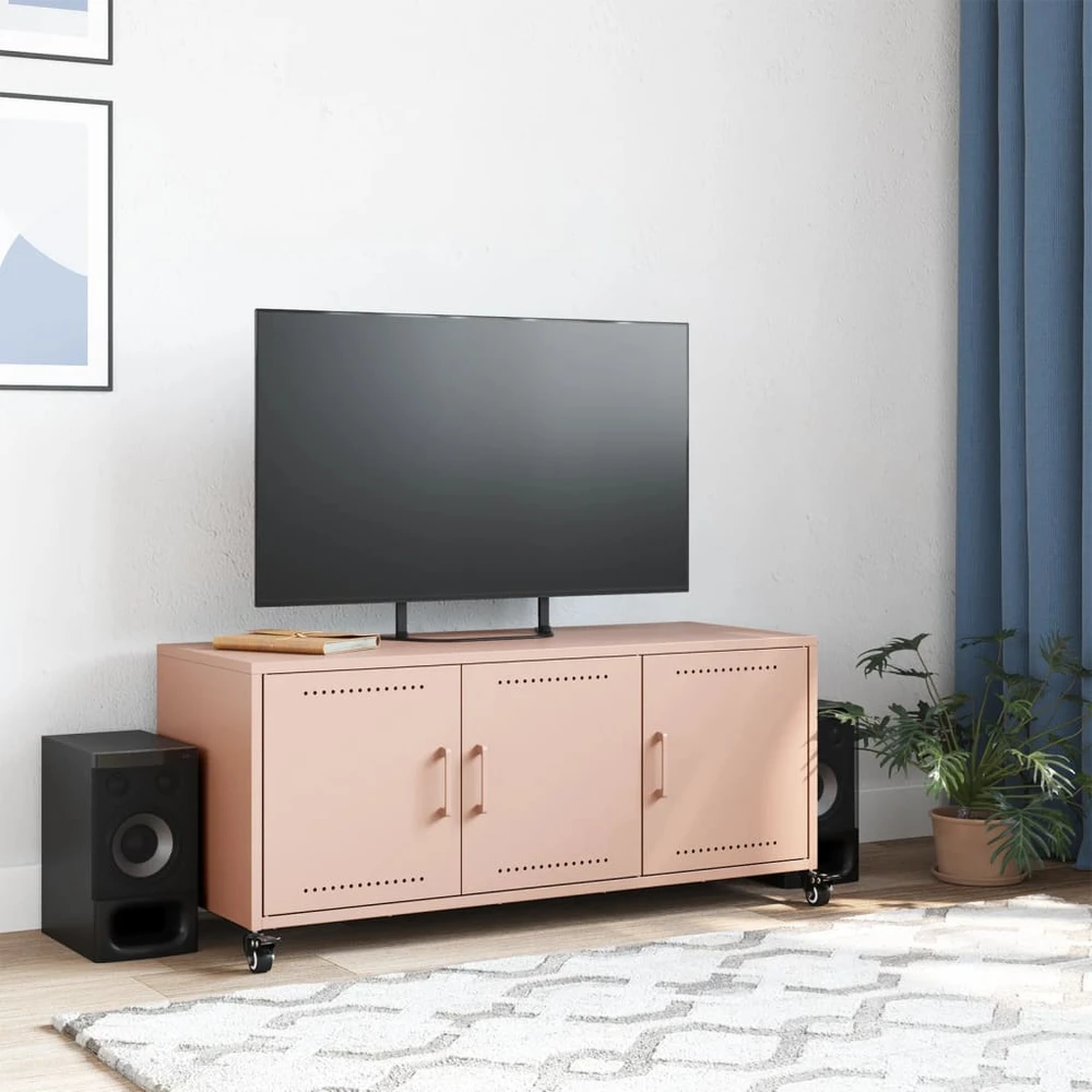 TV staliukas Televizoriaus spintelė, rožinė, 100,5x39x43,5cm, plienas