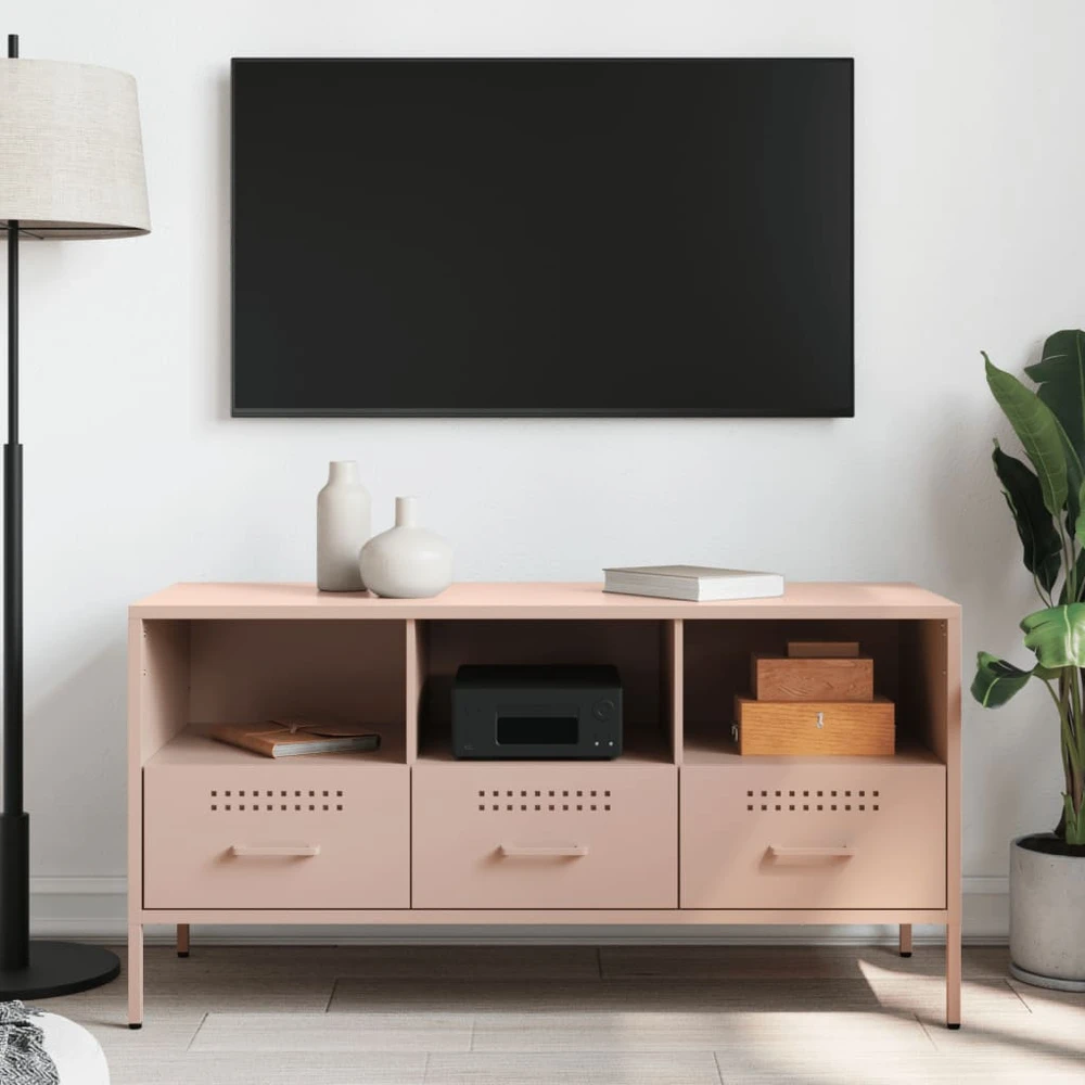 TV staliukas Televizoriaus spintelė, rožinė, 100,5x39x50,5cm, plienas