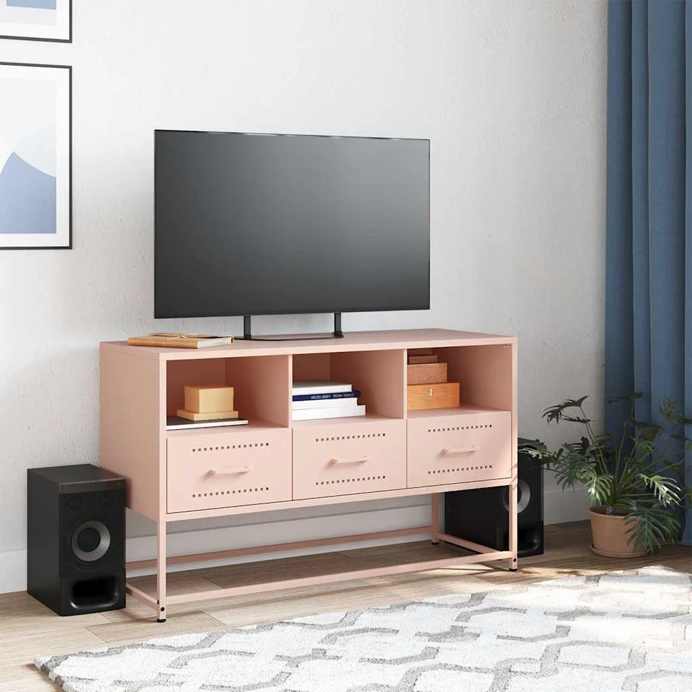 TV staliukas Televizoriaus spintelė, rožinė, 100,5x39x60,5cm, plienas