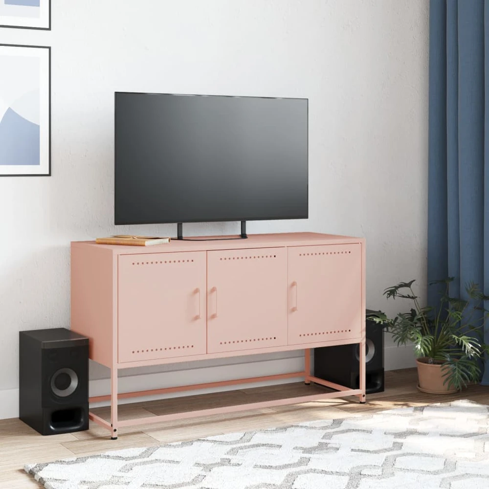 TV staliukas Televizoriaus spintelė, rožinė, 100,5x39x60,5cm, plienas