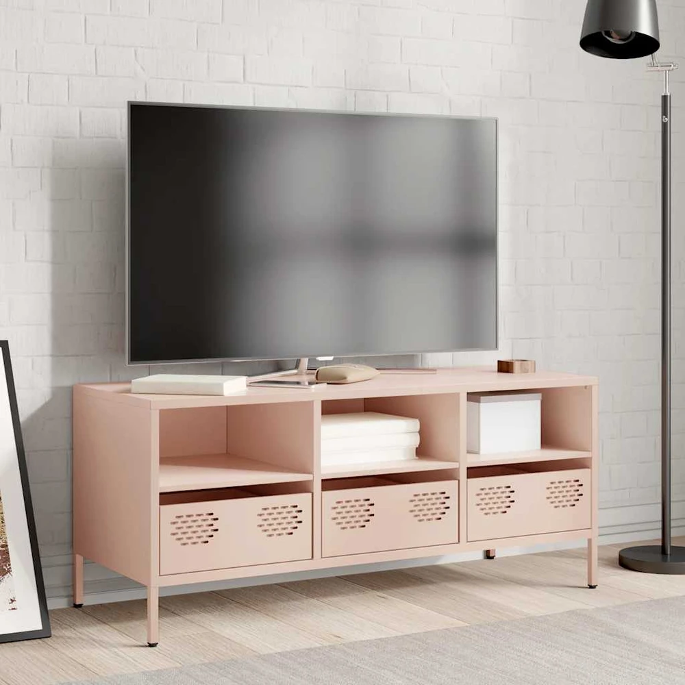 TV staliukas Televizoriaus spintelė, rožinė, 101,5x39x43,5cm, plienas