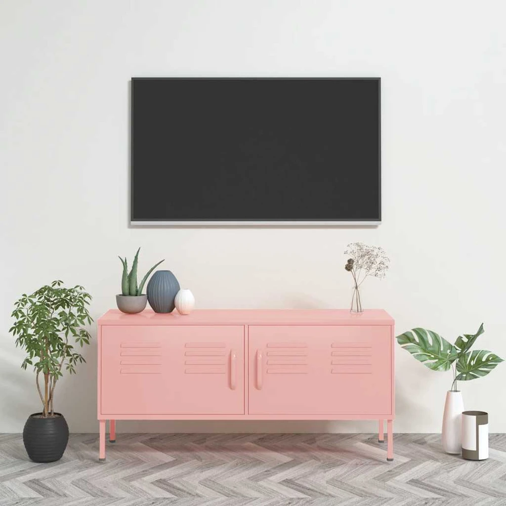 TV staliukas Televizoriaus spintelė, rožinė, 105x35x50cm, plienas
