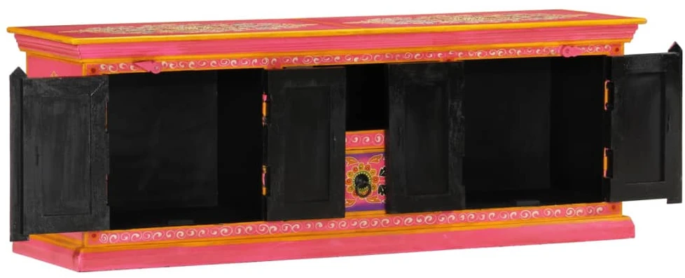 TV staliukas Televizoriaus spintelė, rožinė, 110x30x40cm, mango masyvas