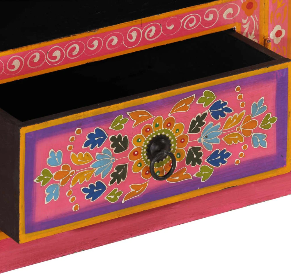 TV staliukas Televizoriaus spintelė, rožinė, 110x30x40cm, mango masyvas