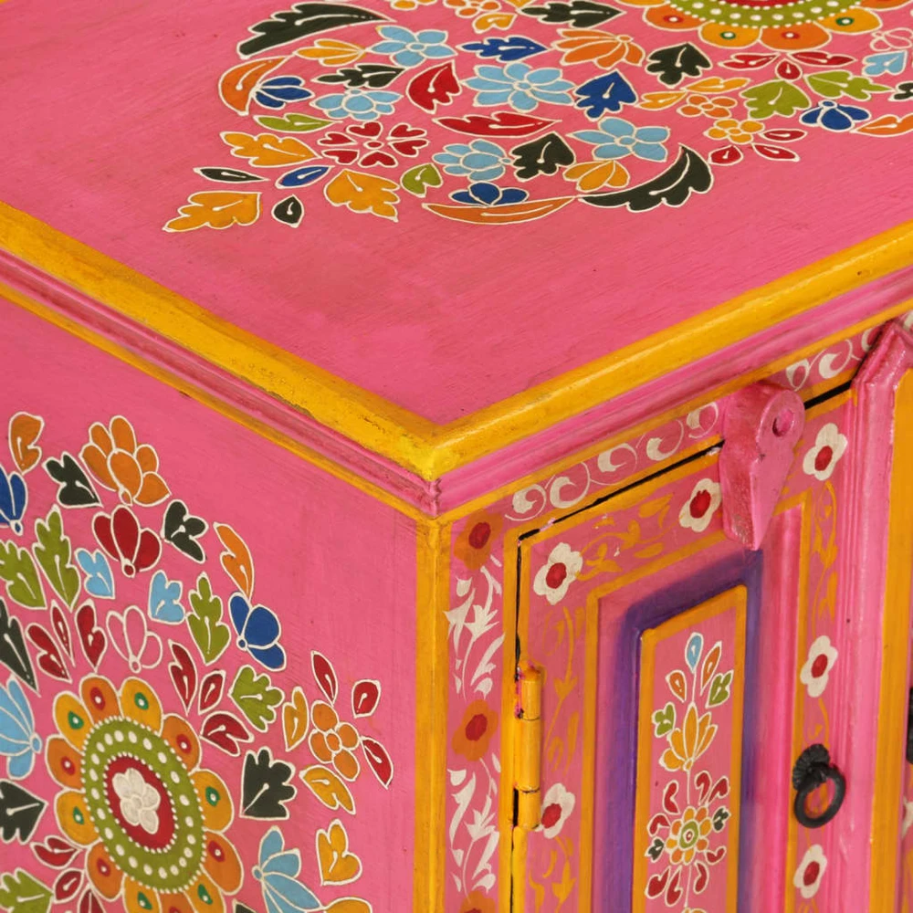 TV staliukas Televizoriaus spintelė, rožinė, 110x30x40cm, mango masyvas