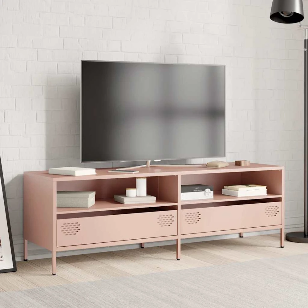 TV staliukas Televizoriaus spintelė, rožinė, 135x39x43,5cm, plienas