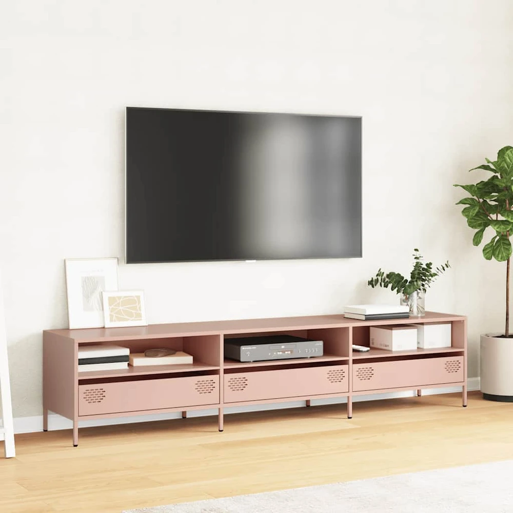 TV staliukas Televizoriaus spintelė, rožinės, 202x39x43,5 cm, plienas
