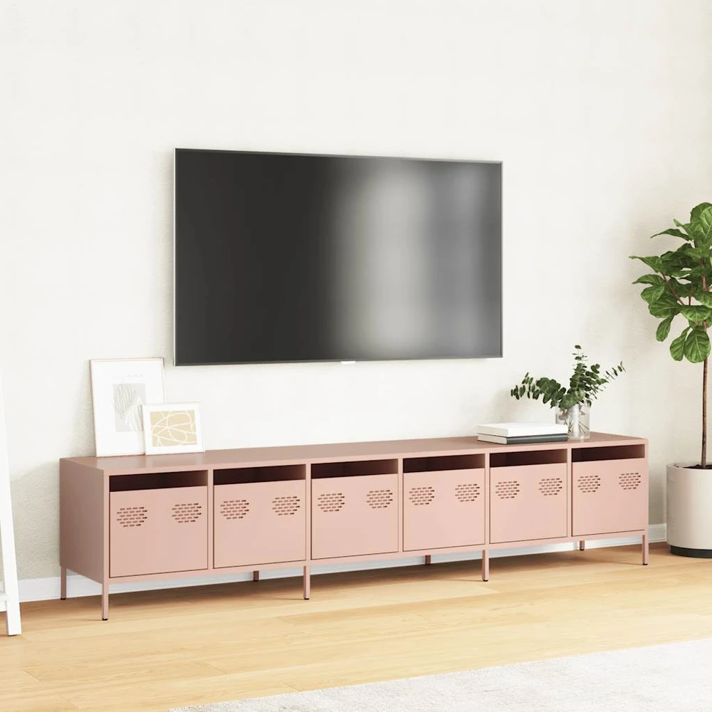 TV staliukas Televizoriaus spintelė, rožinės, 202x39x43,5 cm, plienas