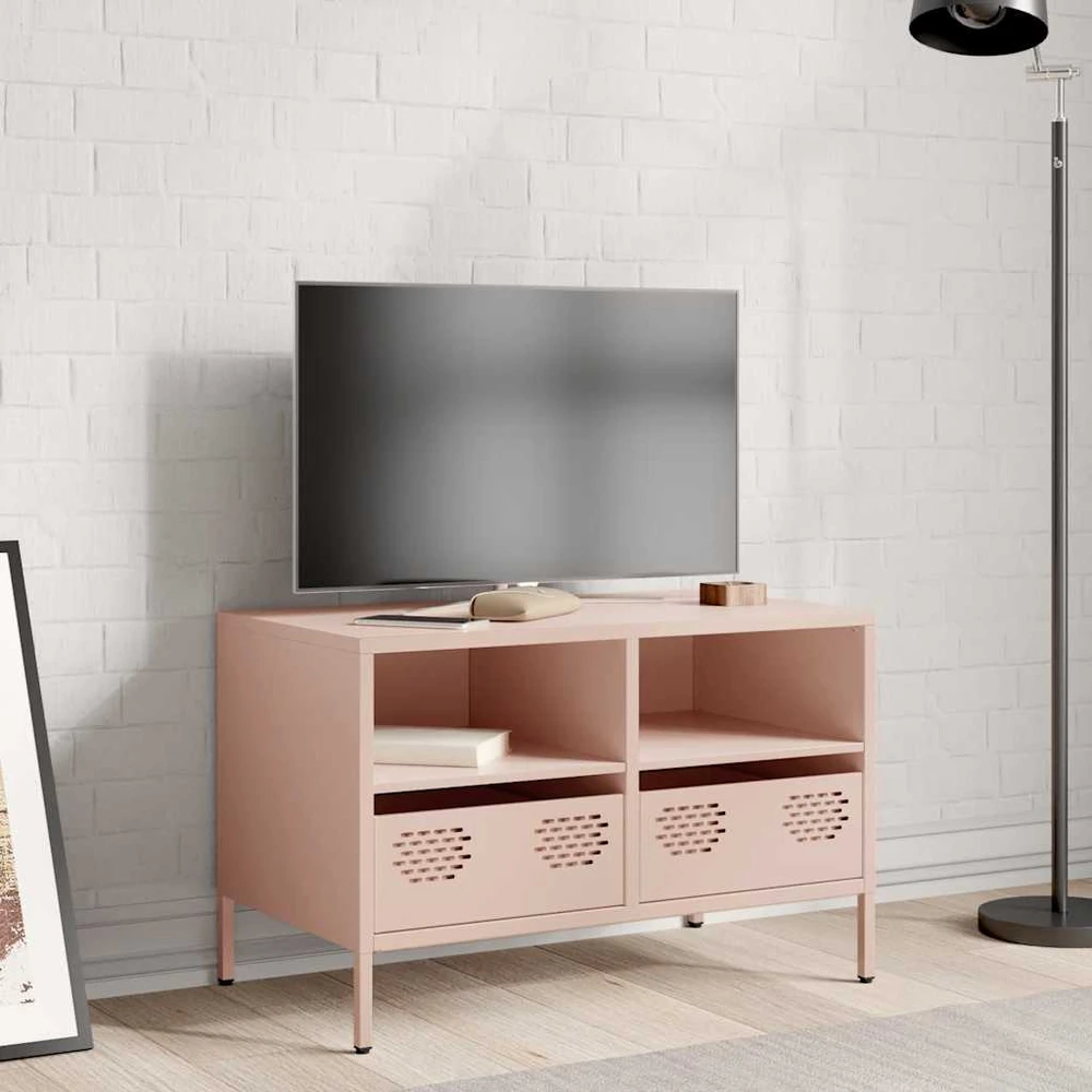 TV staliukas Televizoriaus spintelė, rožinės, 68x39x43,5cm, plienas