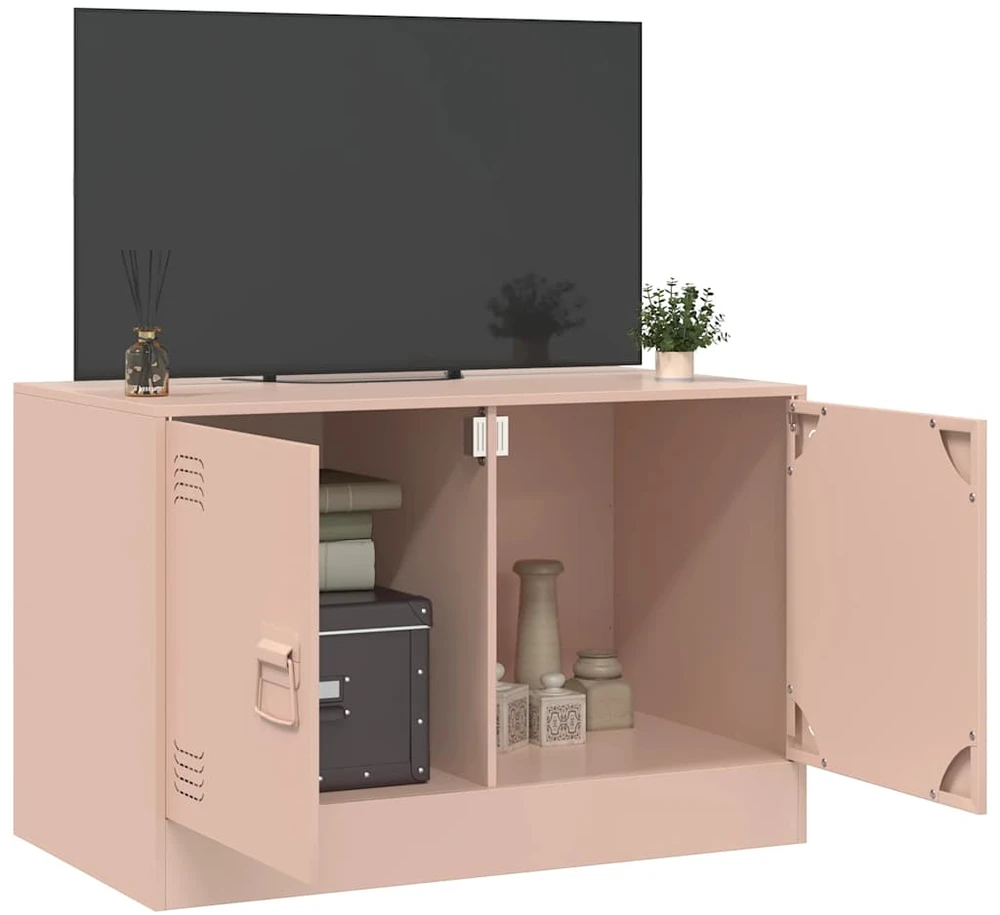 TV staliukas Televizoriaus spintelė, rožinės spalvos, 67x39x44cm, plienas