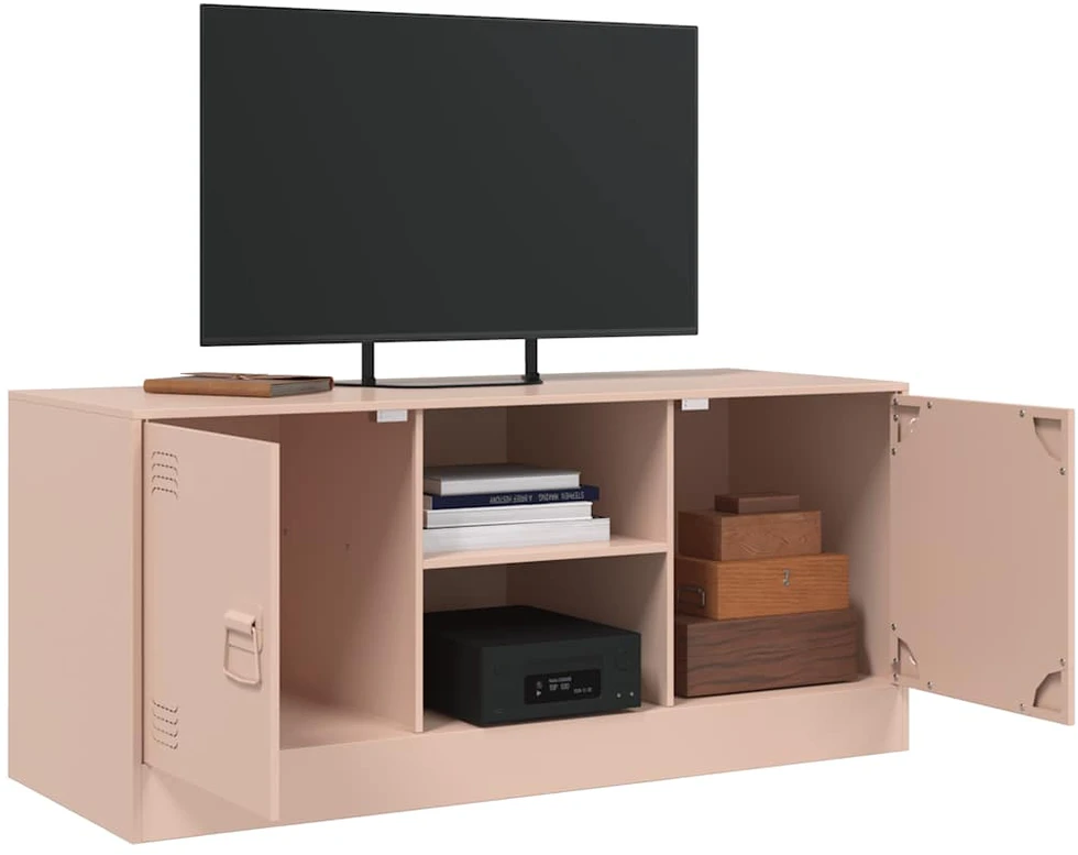 TV staliukas Televizoriaus spintelė, rožinės spalvos, 99x39x44cm, plienas