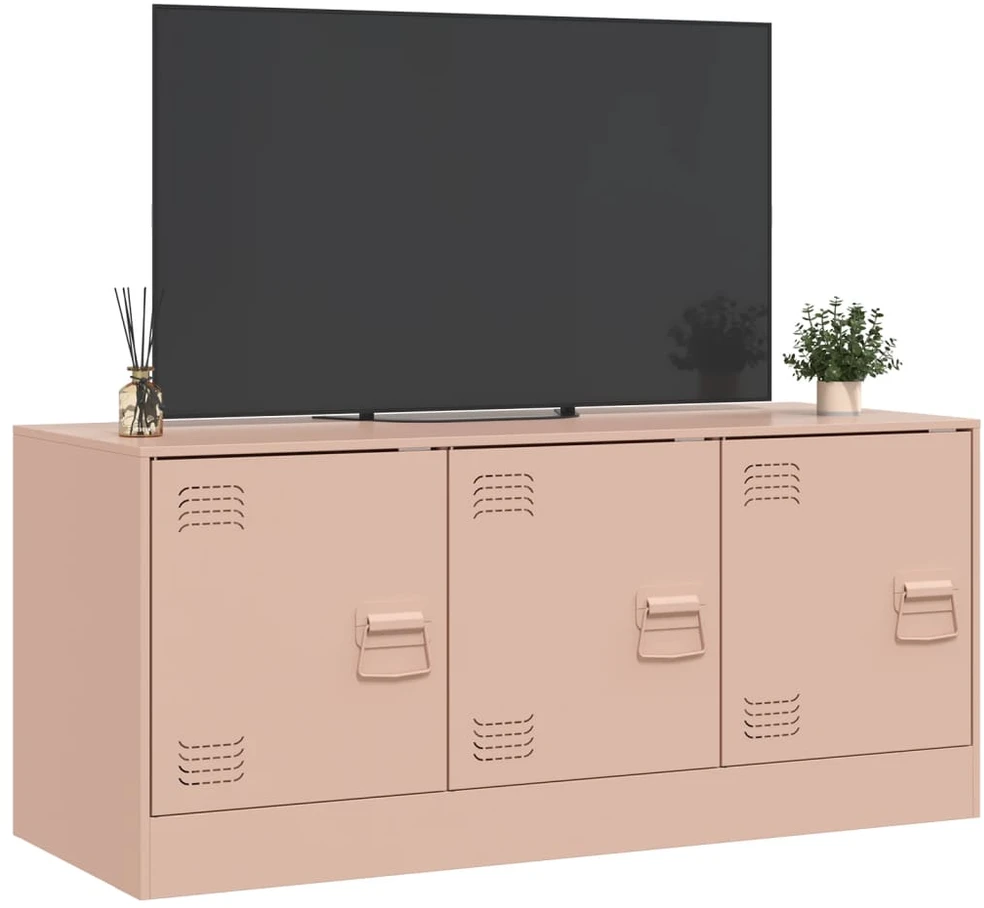TV staliukas Televizoriaus spintelė, rožinės spalvos, 99x39x44cm, plienas
