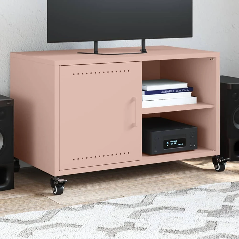 TV staliukas Televizoriaus spintelė, rožinės spalvos, 68x39x43,5cm, plienas