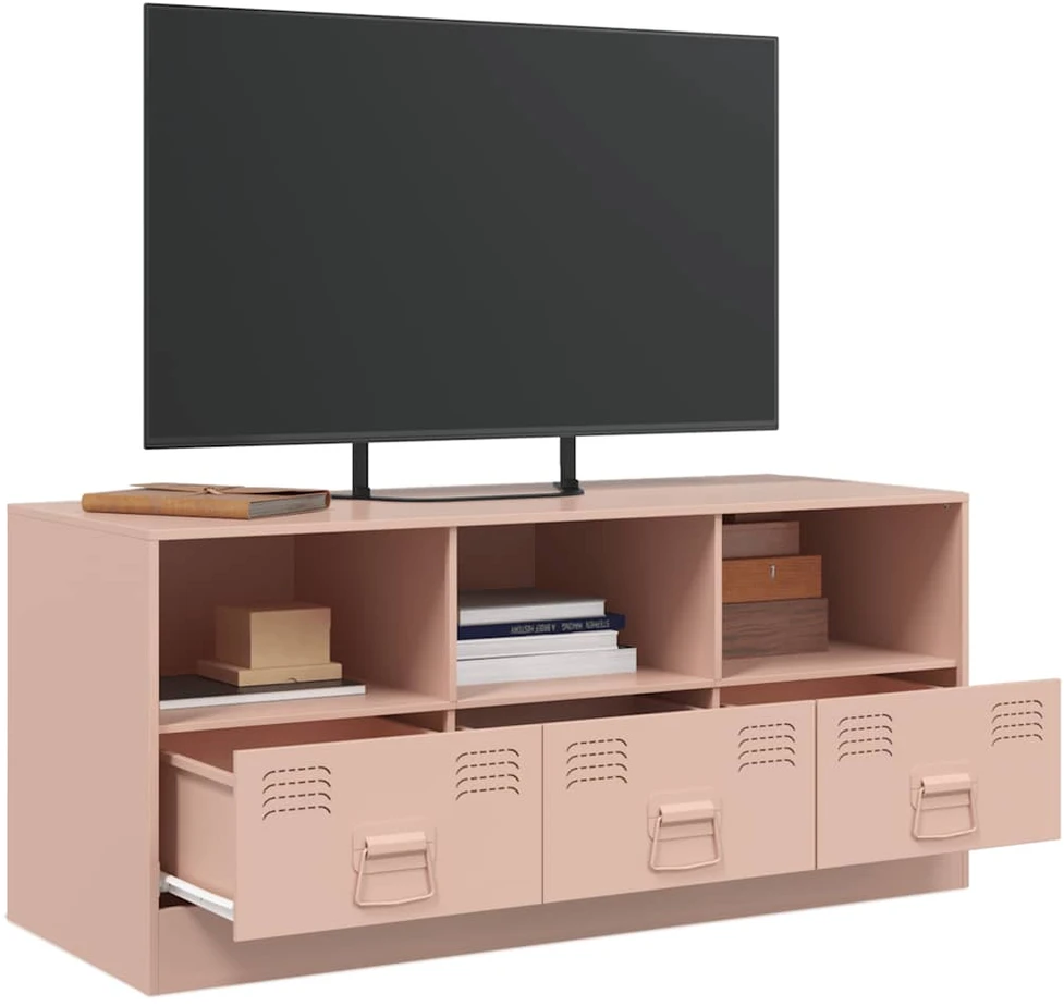 TV staliukas Televizoriaus spintelė, rožinės spalvos, 99x39x44cm, plienas