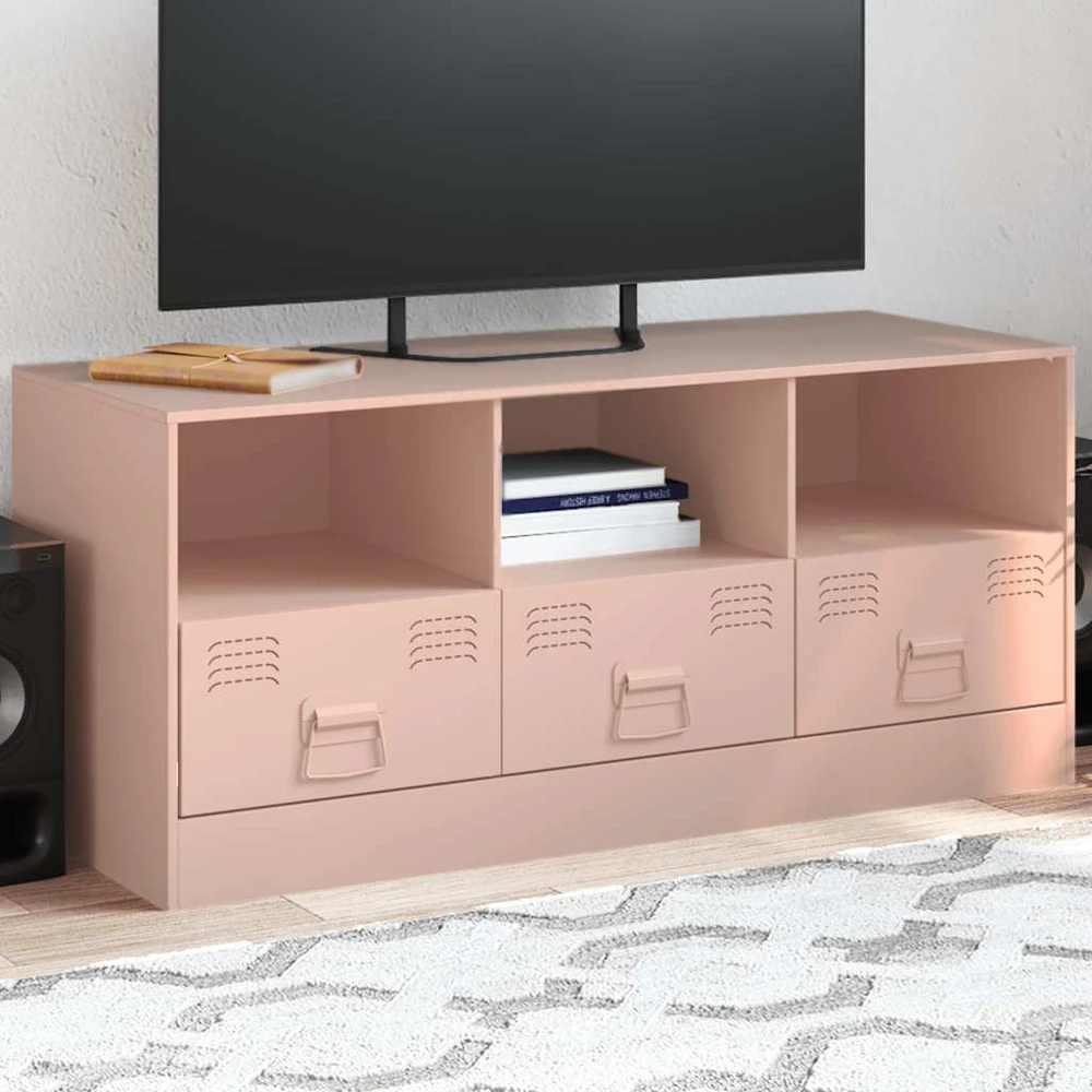 TV staliukas Televizoriaus spintelė, rožinės spalvos, 99x39x44cm, plienas