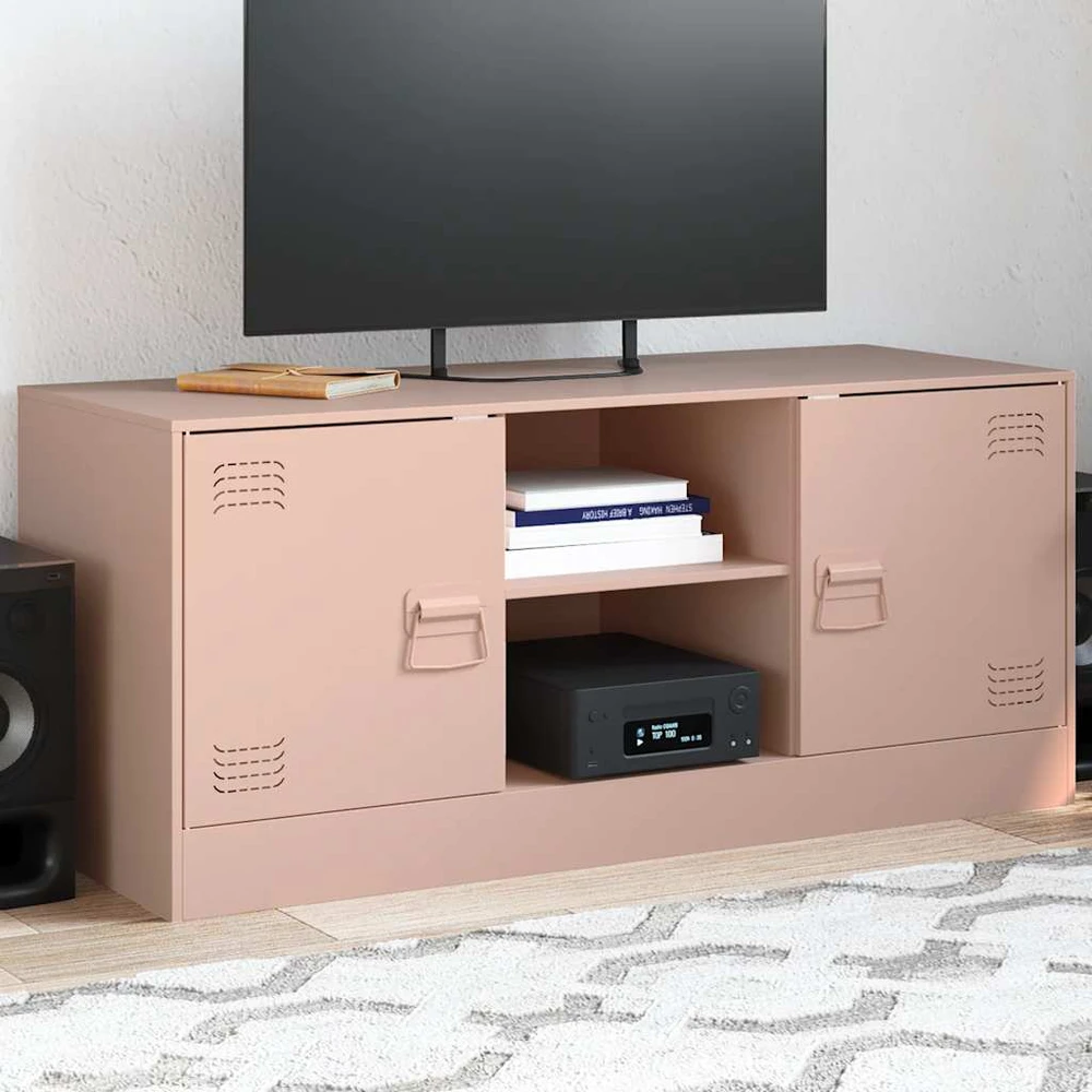 TV staliukas Televizoriaus spintelė, rožinės spalvos, 99x39x44cm, plienas